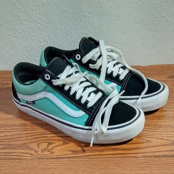 Vans Shoes - Men's Vans Old Skool Sneakers, Mint Green/Black/White, Size 7